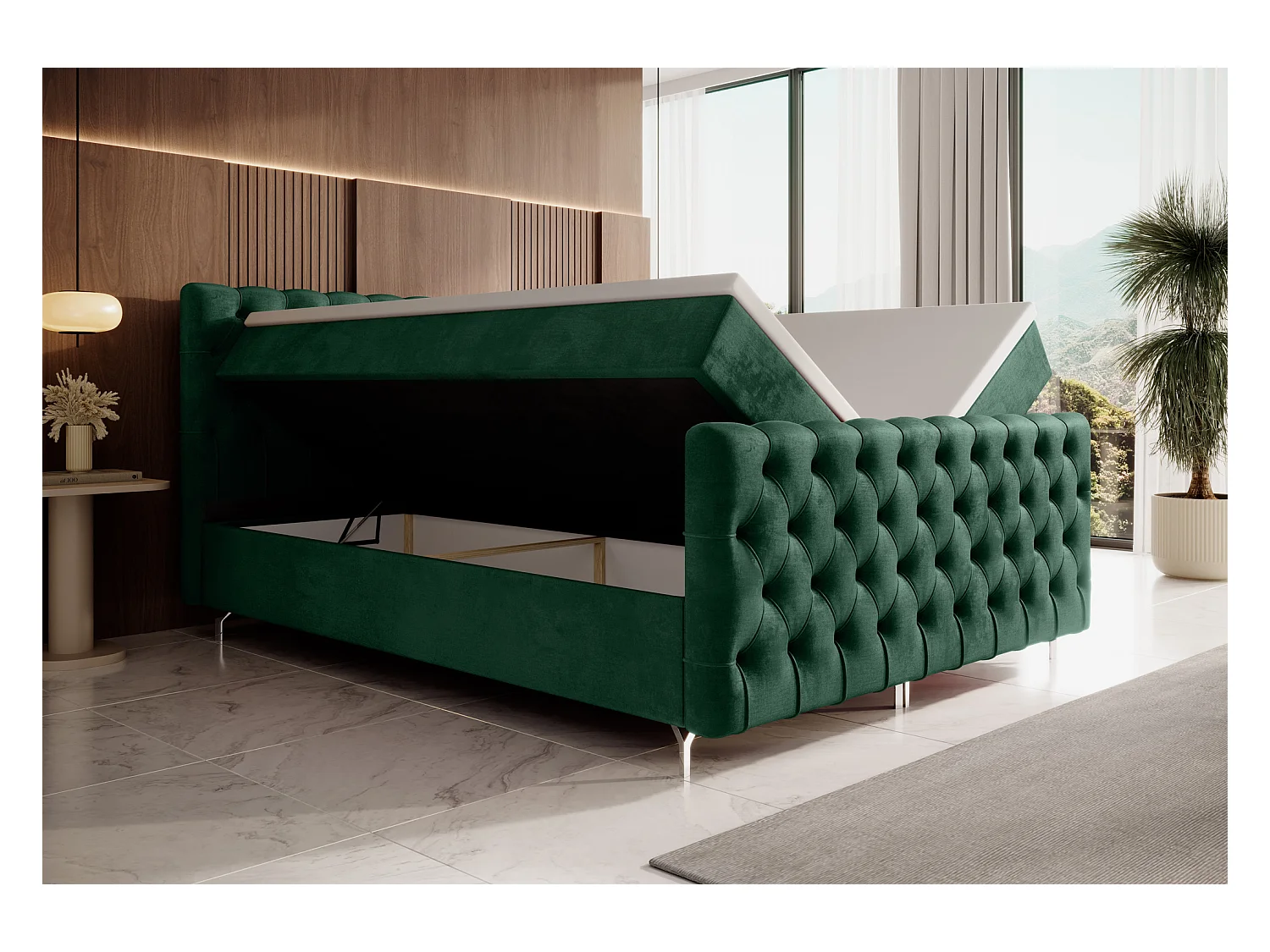 Łóżko kontynentalne Chester Plus 140x200 Monolith 37