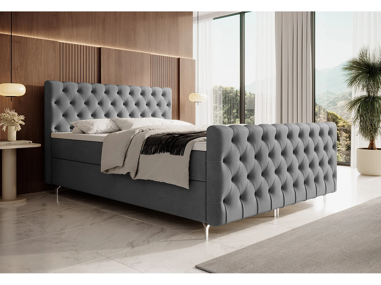 Boxspringbett CHESTER PLUS 160x200 Monolith 92