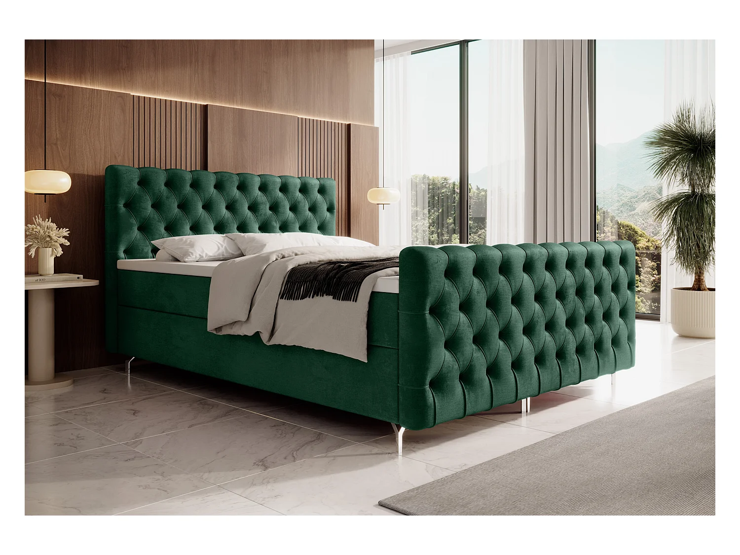 Łóżko kontynentalne Chester Plus 200x200 Monolith 37