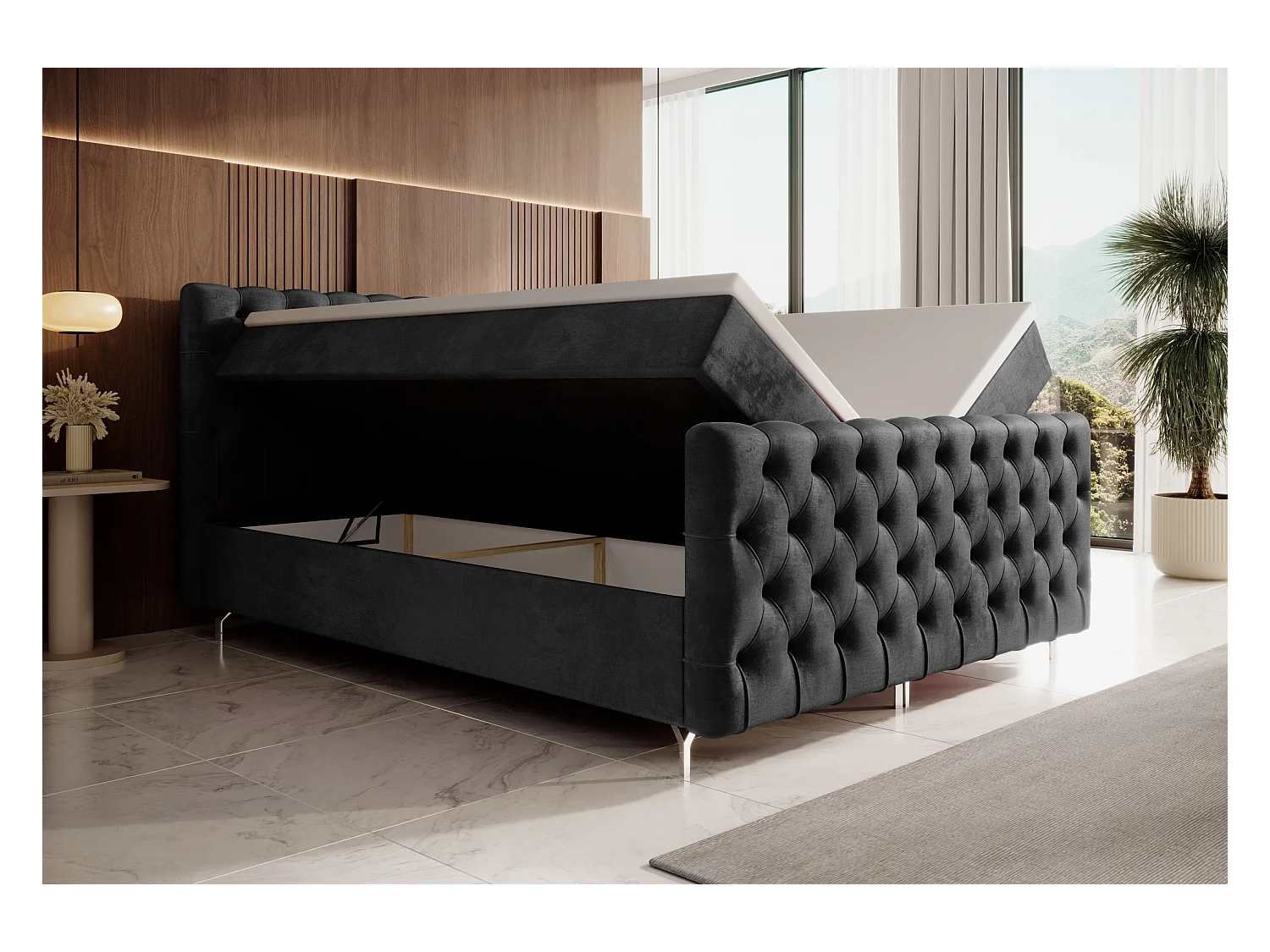 Łóżko kontynentalne Chester Plus 200x200 Monolith 97