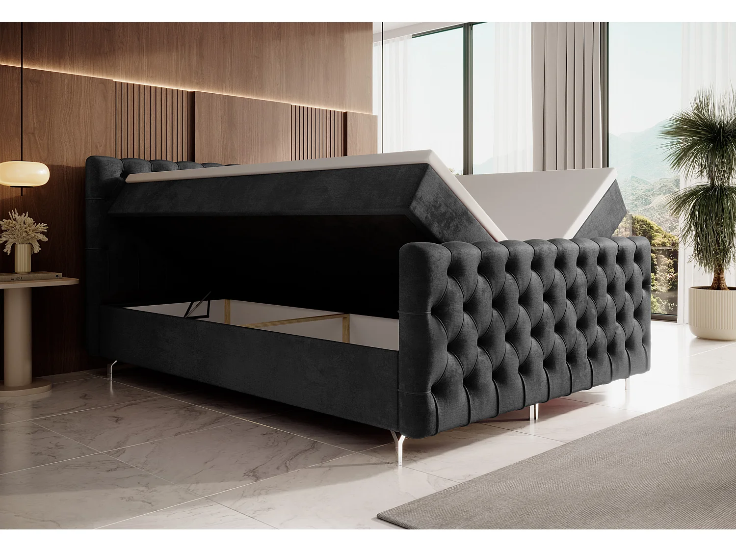 Boxspringbett CHESTER PLUS 160x200 Monolith 97