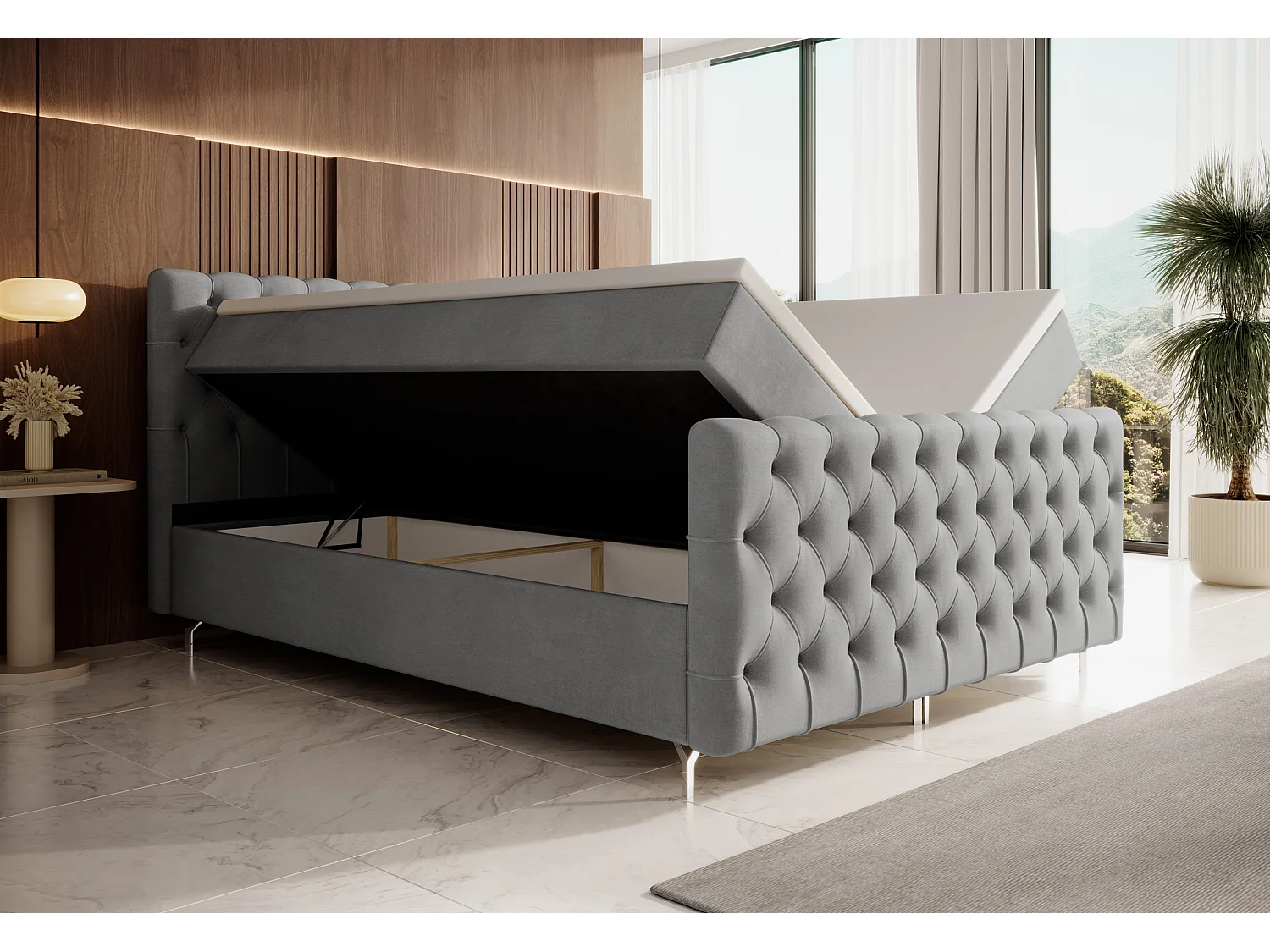 Boxspringbett CHESTER PLUS 140x200 Monolith 84