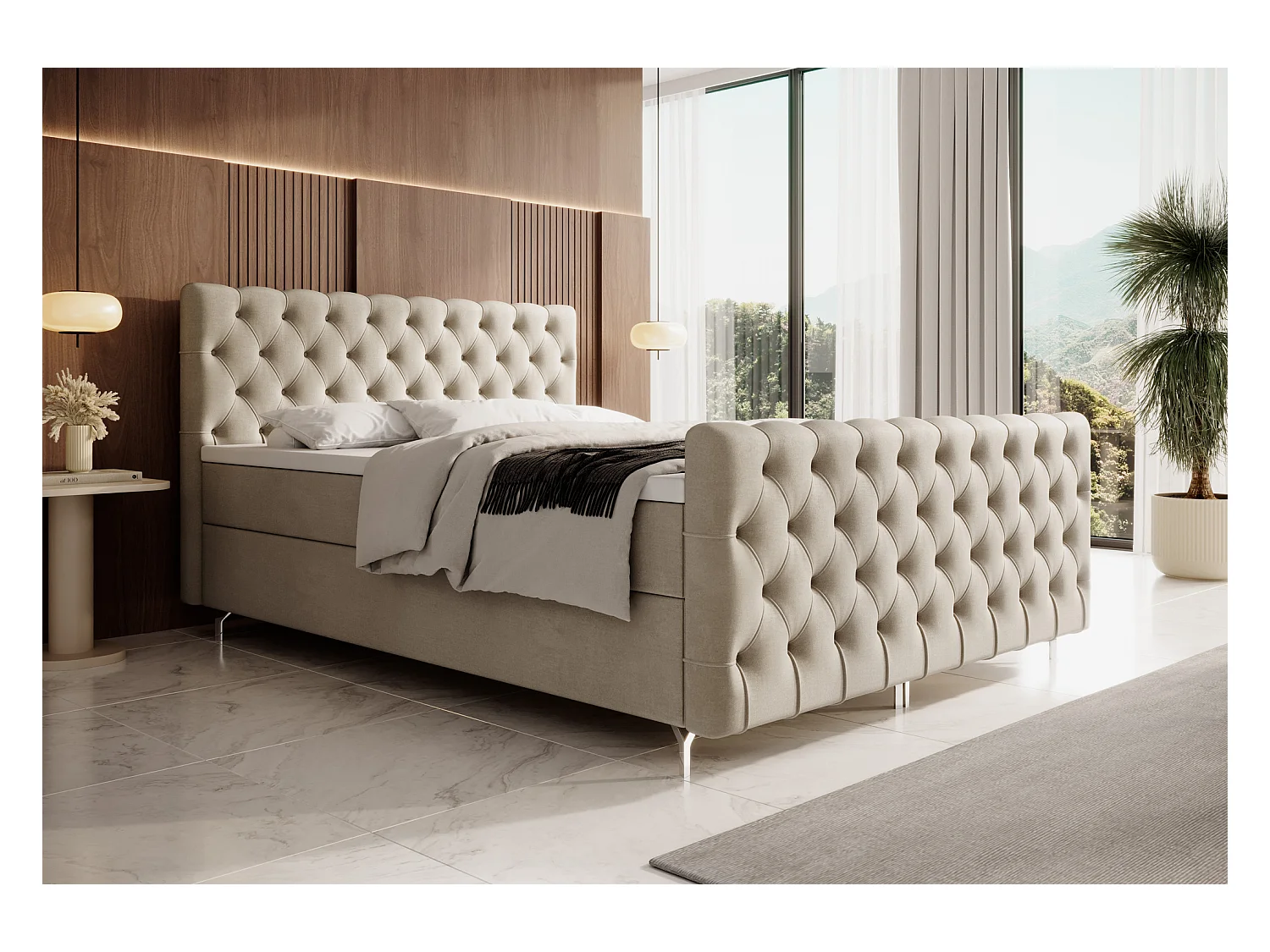 Boxspringbett CHESTER PLUS 160x200 Monolith 02