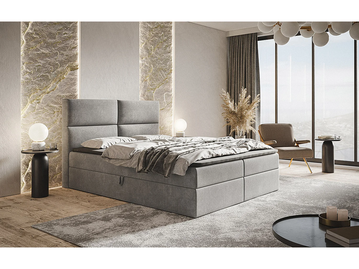 AX LIVING Boxspringbett Bonio III 140cm höchsten Schlafkomfort JS90