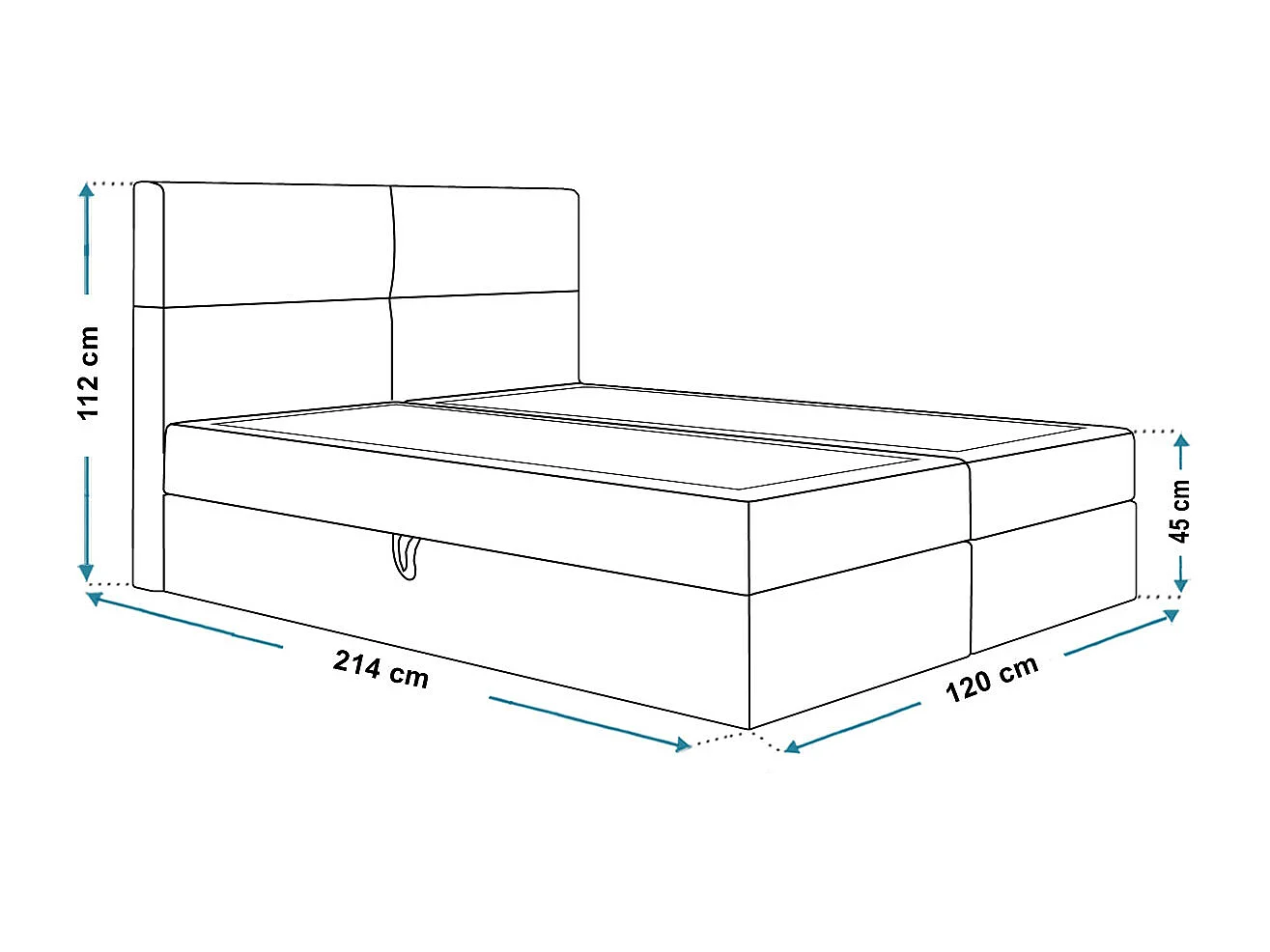 AX LIVING Boxspringbett Bonio III – 120 cm Breite mit topper JS96