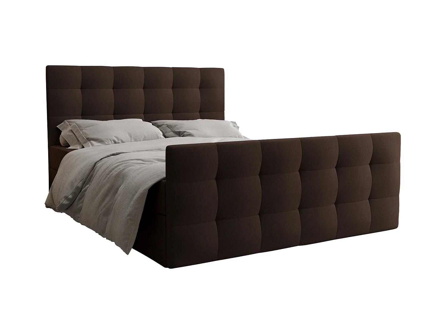 AX LIVING Boxspringbett 180x200 mit Bettkasten Orchido Braun Komfort