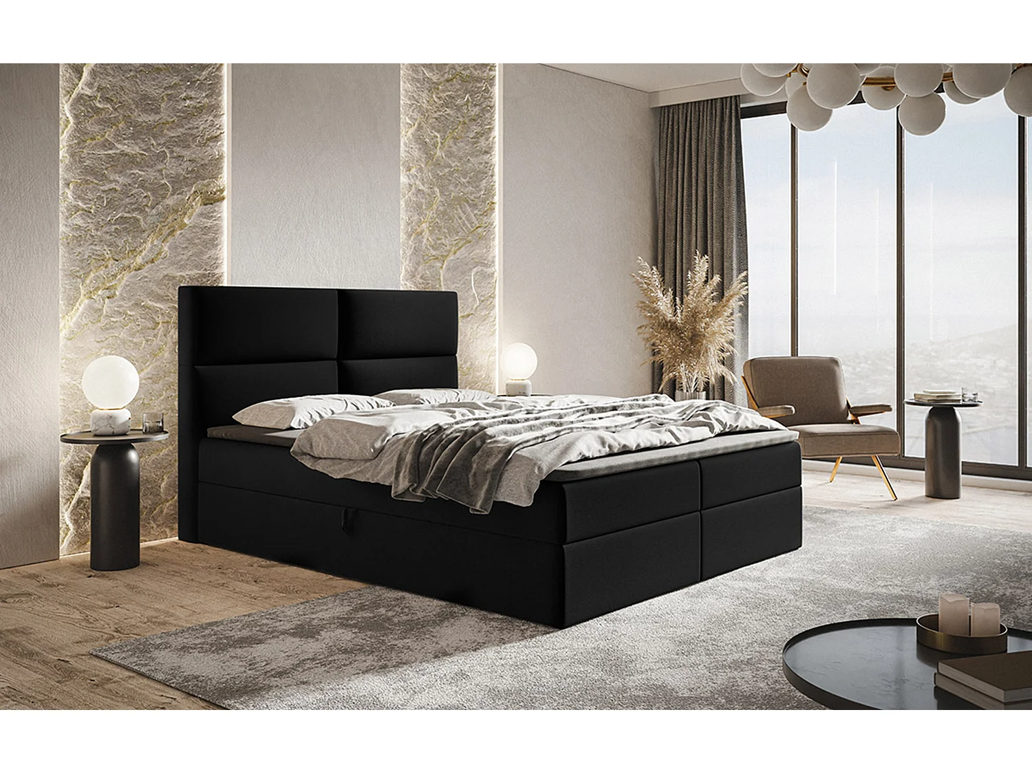 AX LIVING Boxspringbett Bonio III 140cm höchsten Schlafkomfort JS100