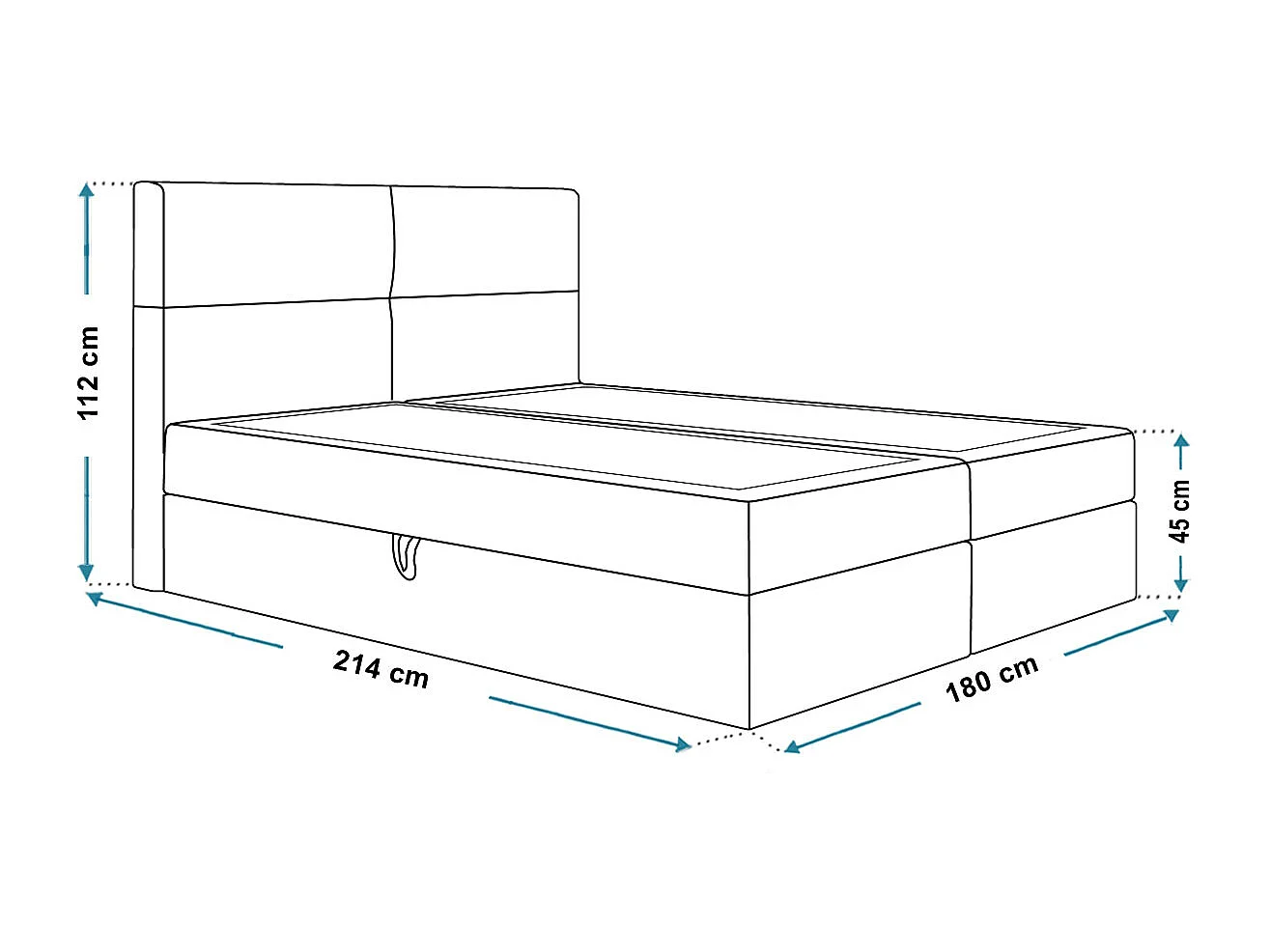 AX LIVING Boxspringbett Bonio III – 180 cm Breite, Schlafkomfort JS100