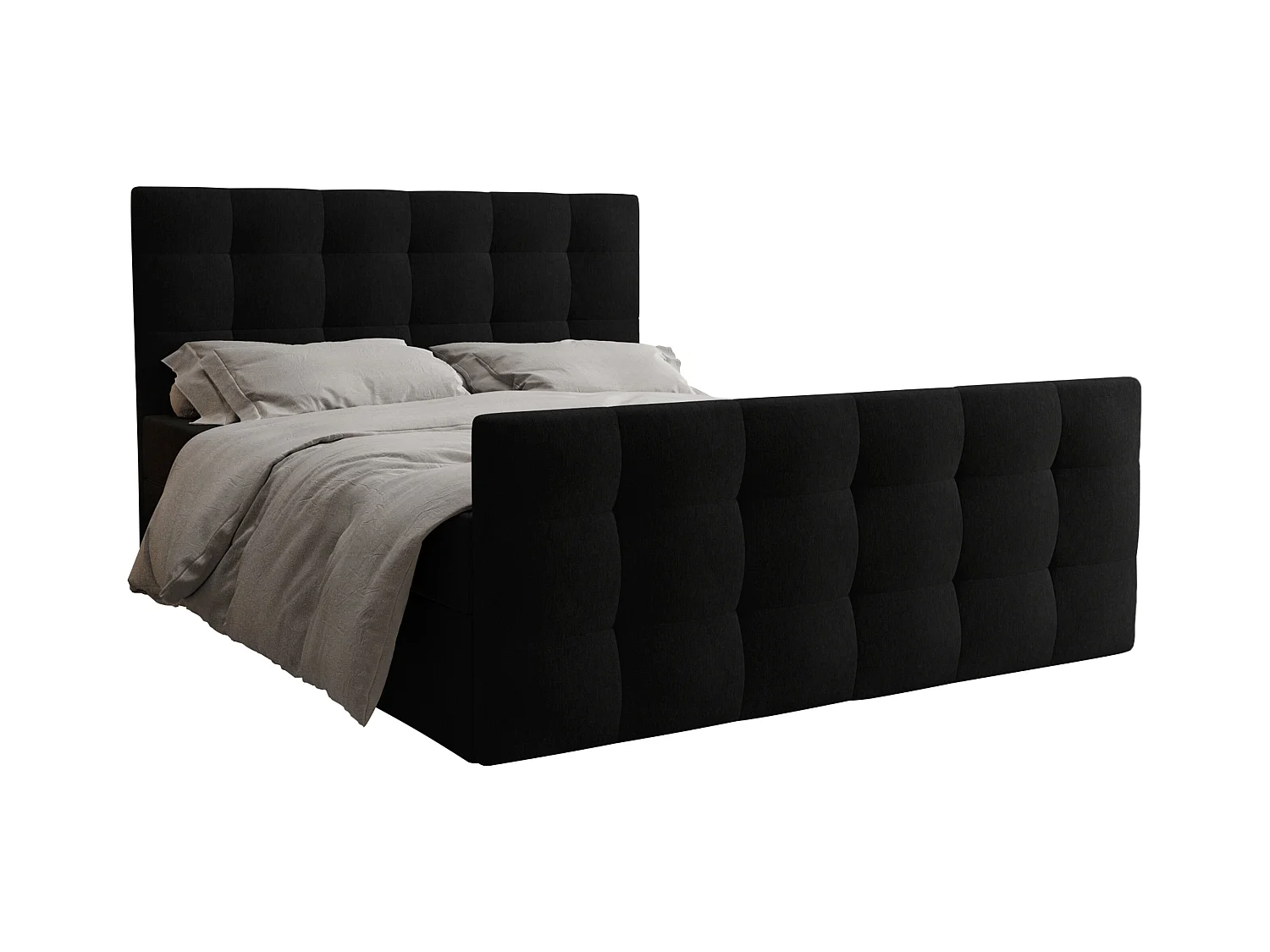 AX LIVING Boxspringbett 180x200 mit Bettkasten Orchido Schwarz – Luxus