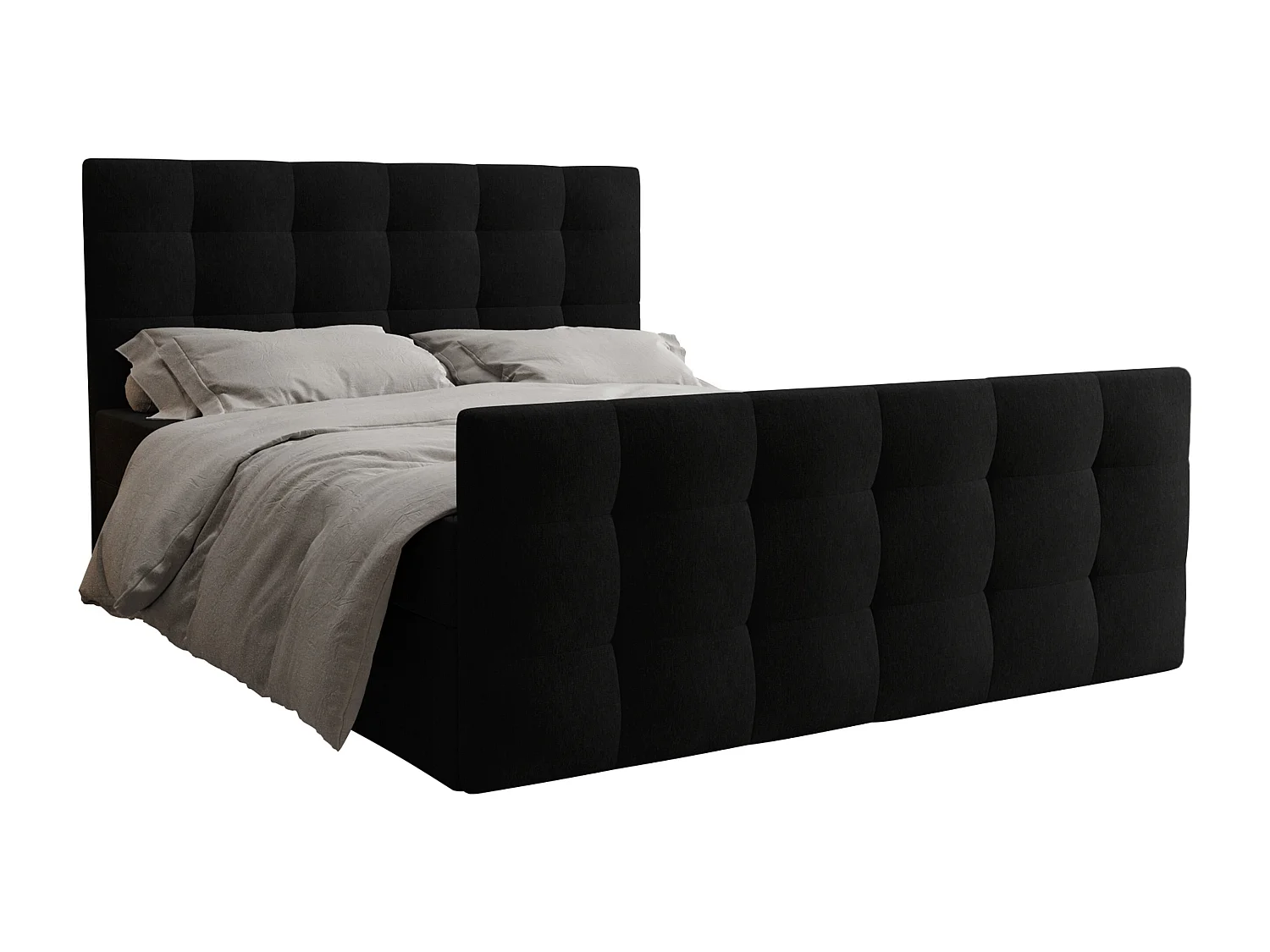 AX LIVING Boxspringbett 180x200 mit Bettkasten Orchido Schwarz – Luxus