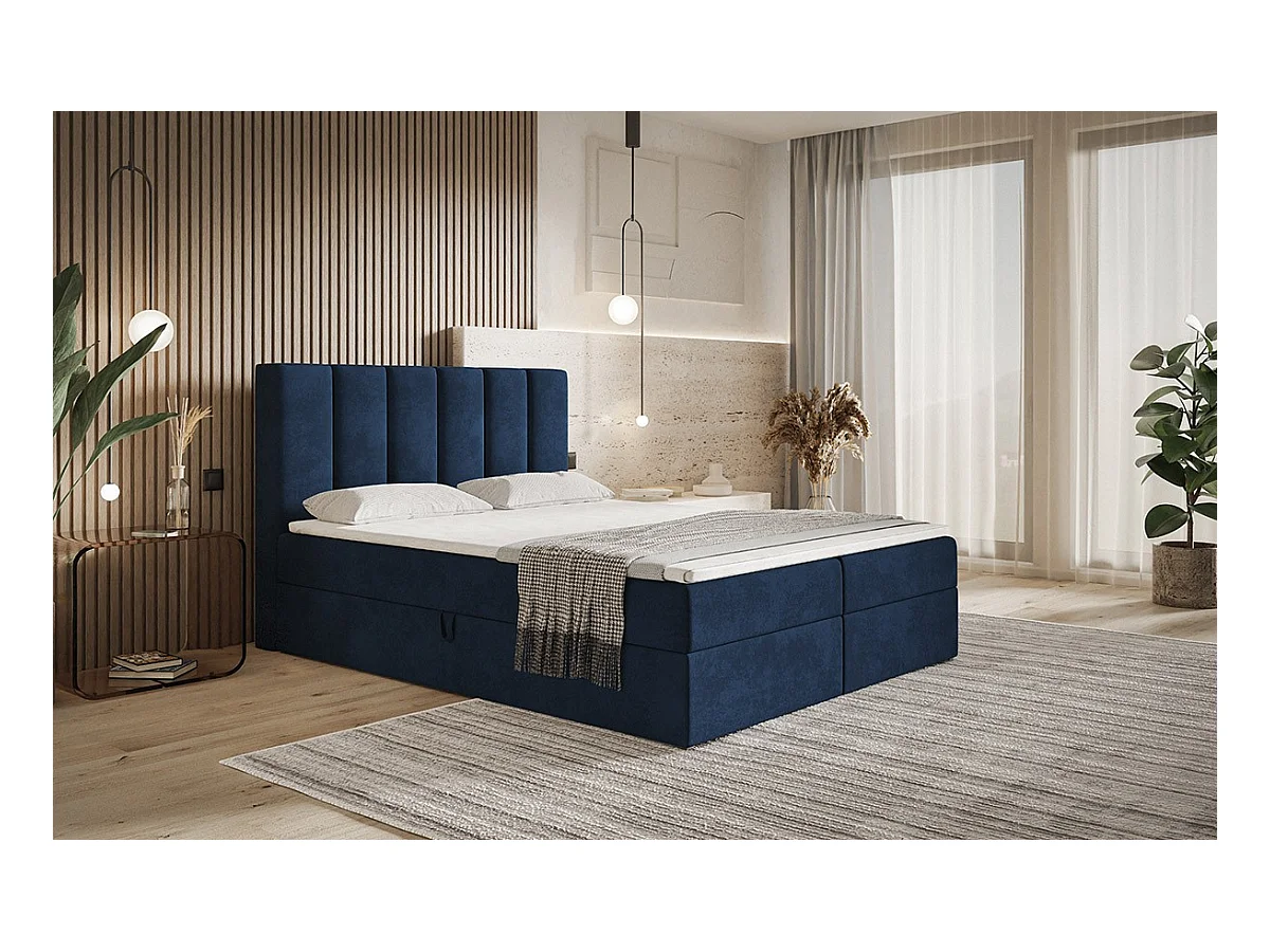 AX LIVING Boxspringbett Bonio I 140cm für höchsten Schlafkomfort KR09