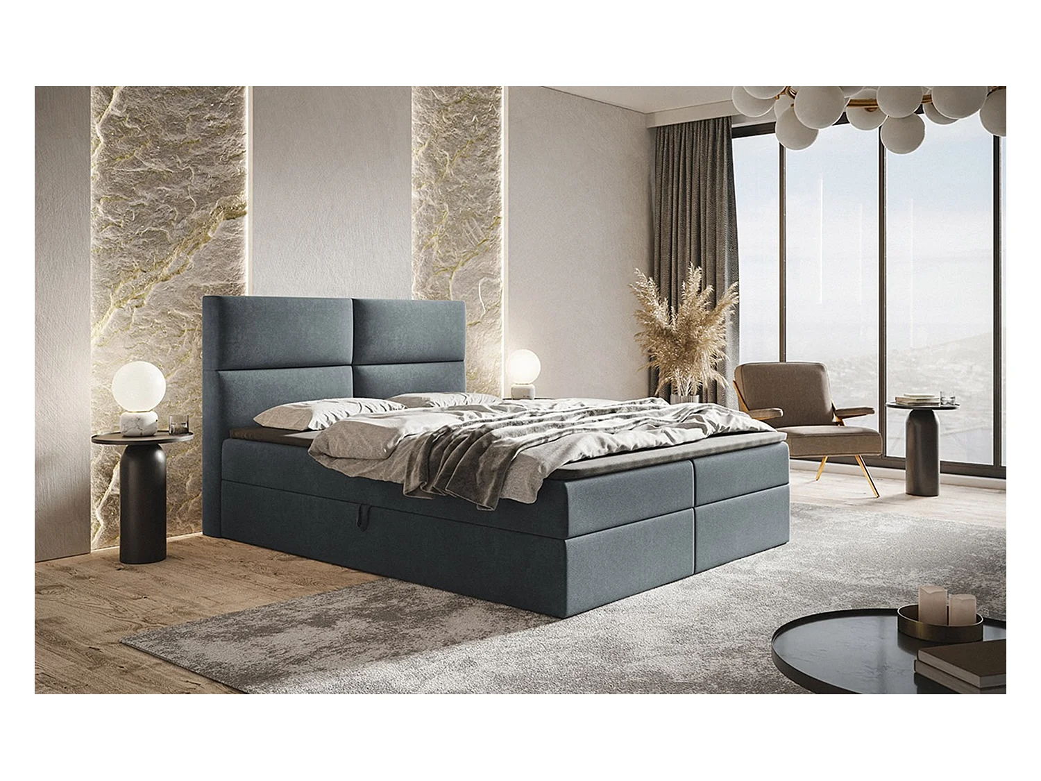 AX LIVING Boxspringbett Bonio III – 180 cm Breite, Schlafkomfort JS96
