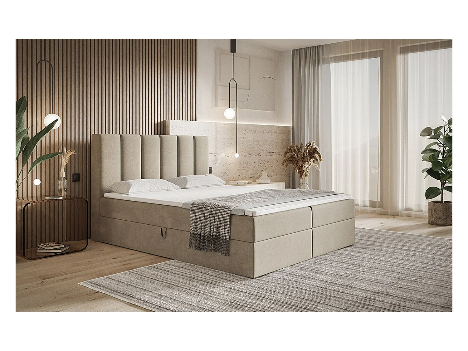 AX LIVING Boxspringbett Bonio I – 180 cm Breite, Schlafkomfort JS24