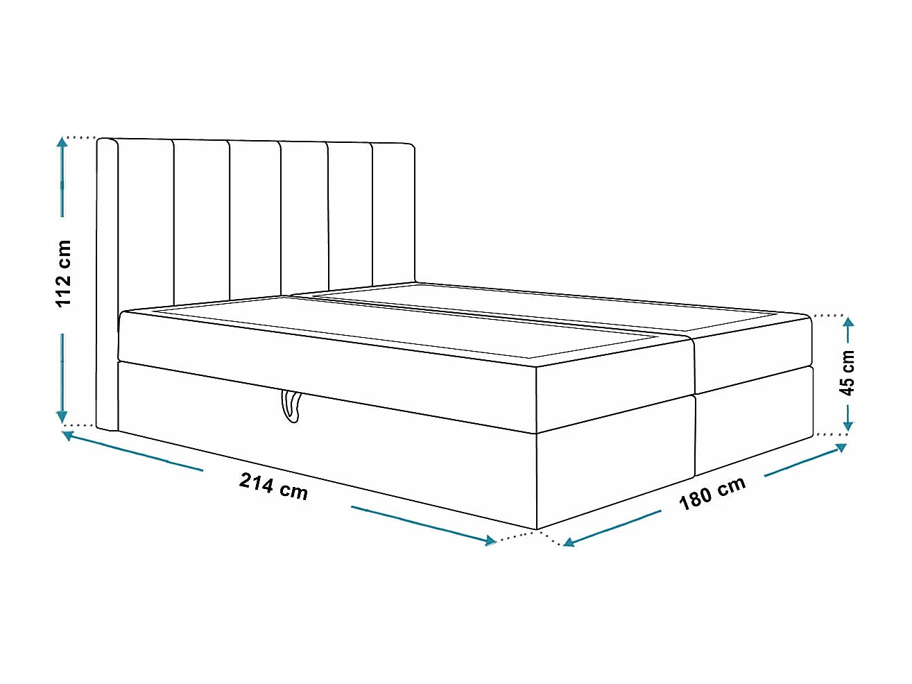 AX LIVING Boxspringbett Bonio I – 180 cm Breite, Schlafkomfort JS24