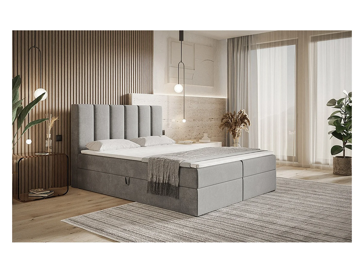 AX LIVING Boxspringbett Bonio I 140cm für höchsten Schlafkomfort JS90
