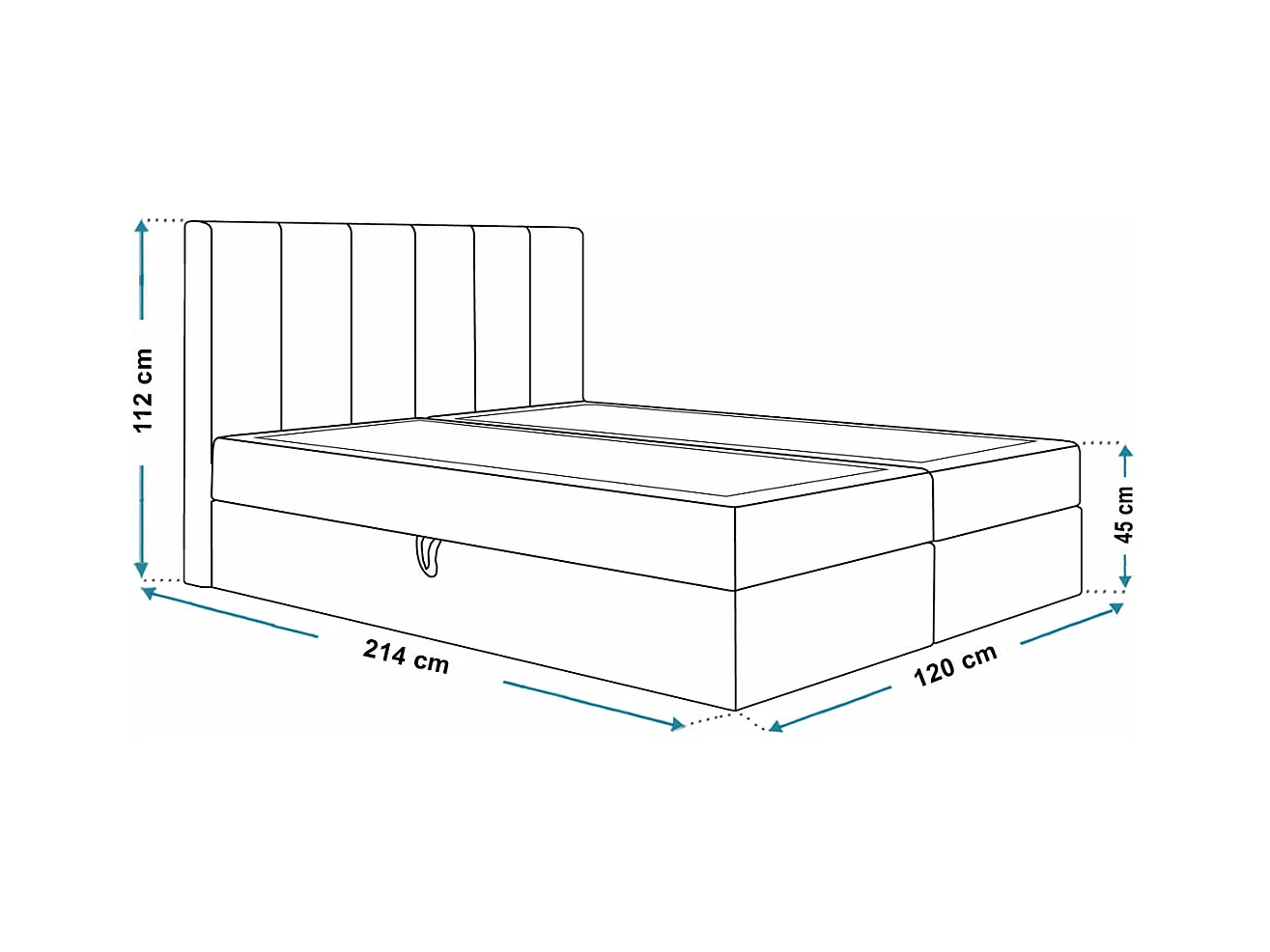 AX LIVING Boxspringbett Bonio I 120cm für höchsten Schlafkomfort KR19
