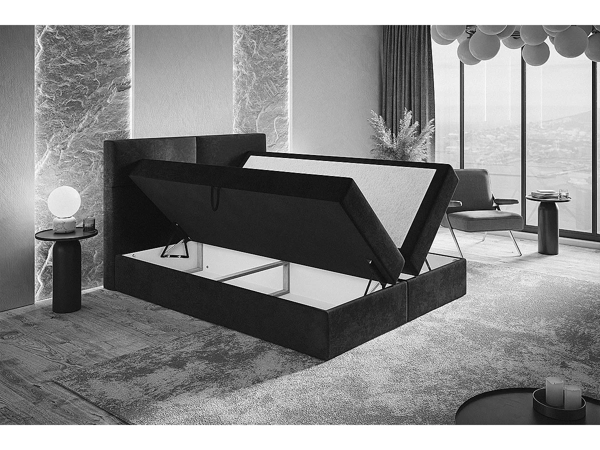 AX LIVING Boxspringbett Bonio III 140cm höchsten Schlafkomfort KR09