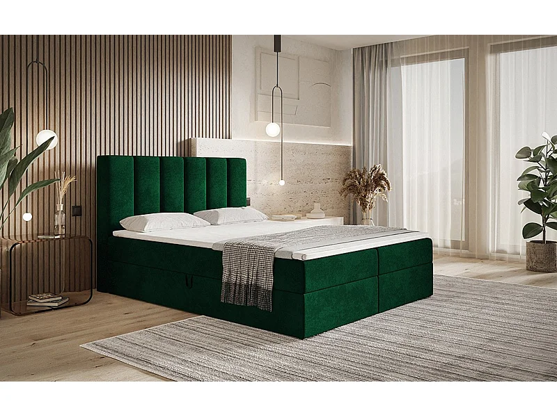 AX LIVING Boxspringbett Bonio I 140cm für höchsten Schlafkomfort KR19