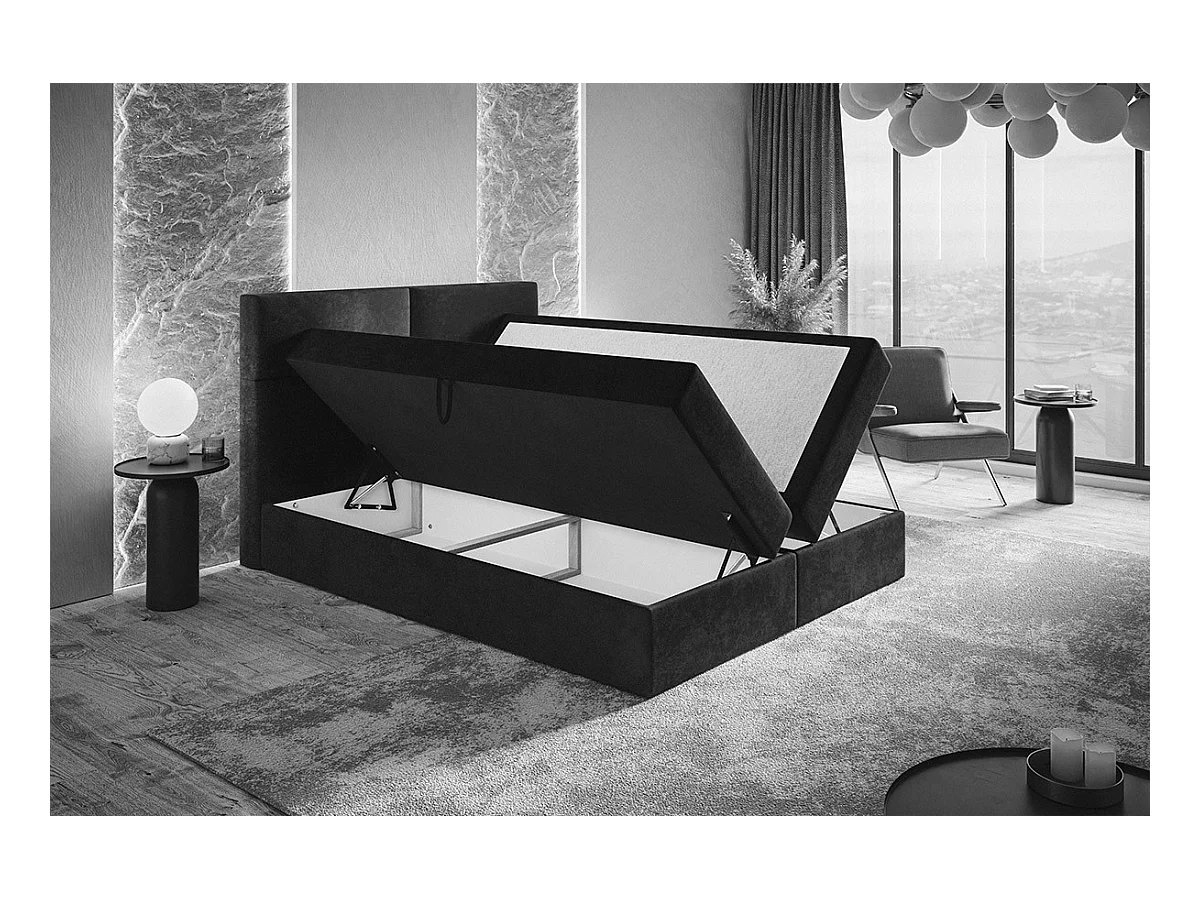 AX LIVING Boxspringbett Bonio III – 120 cm Breite mit Topper KR09