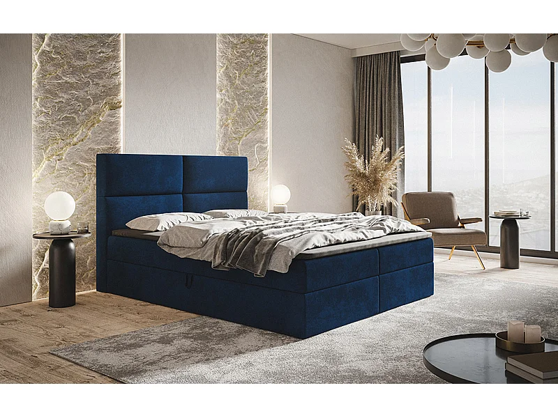 AX LIVING Boxspringbett Bonio III – 120 cm Breite mit Topper KR09