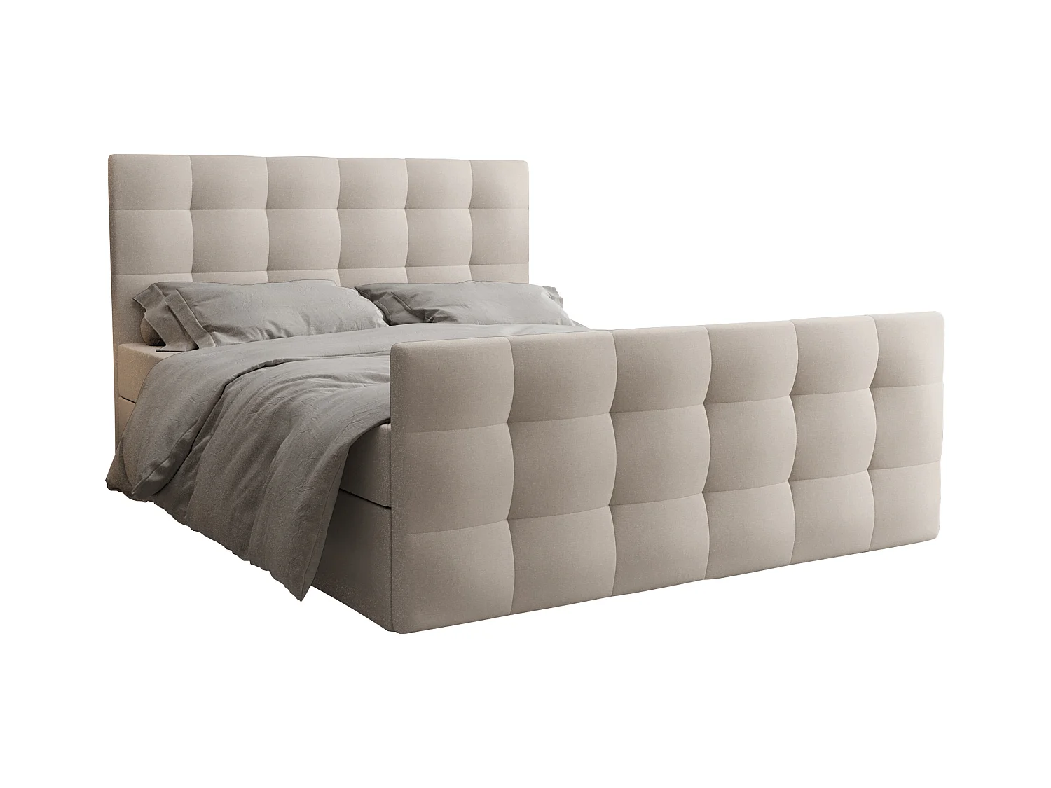 AX LIVING Boxspringbett 160x200 mit Bettkasten Orchido Beige – Luxus