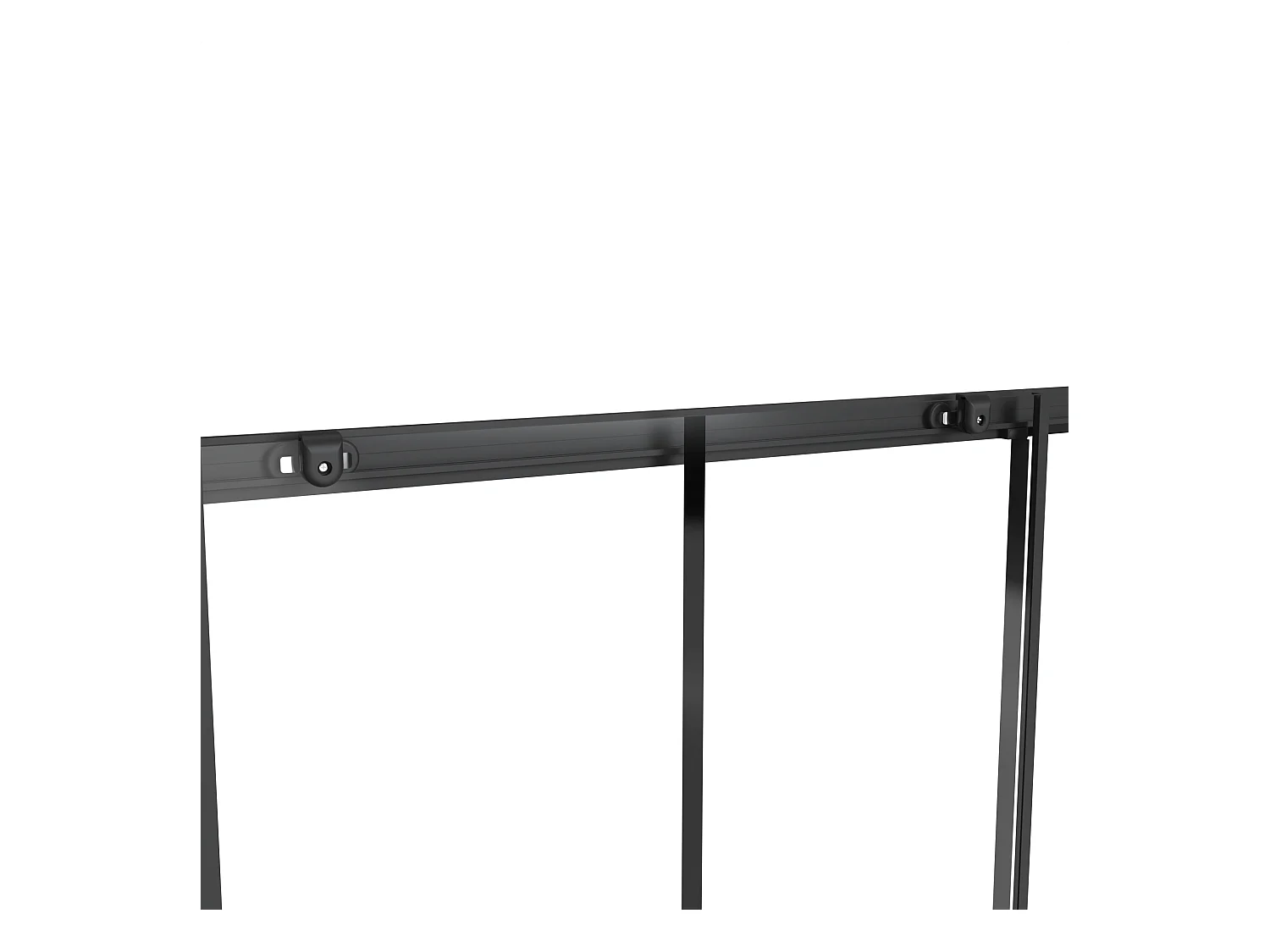 Porte de douche coulissante en métal noir mat style verrière - Verre anti-calcaire - 120 x 195 cm - SONIKRA