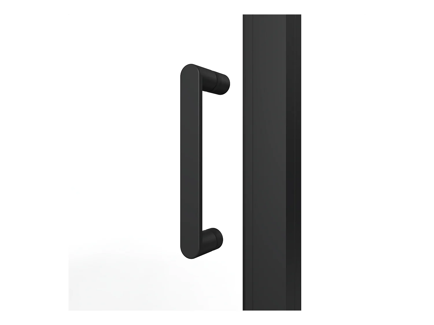 Porte de douche coulissante en métal noir mat style verrière - Verre anti-calcaire - 120 x 195 cm - SONIKRA