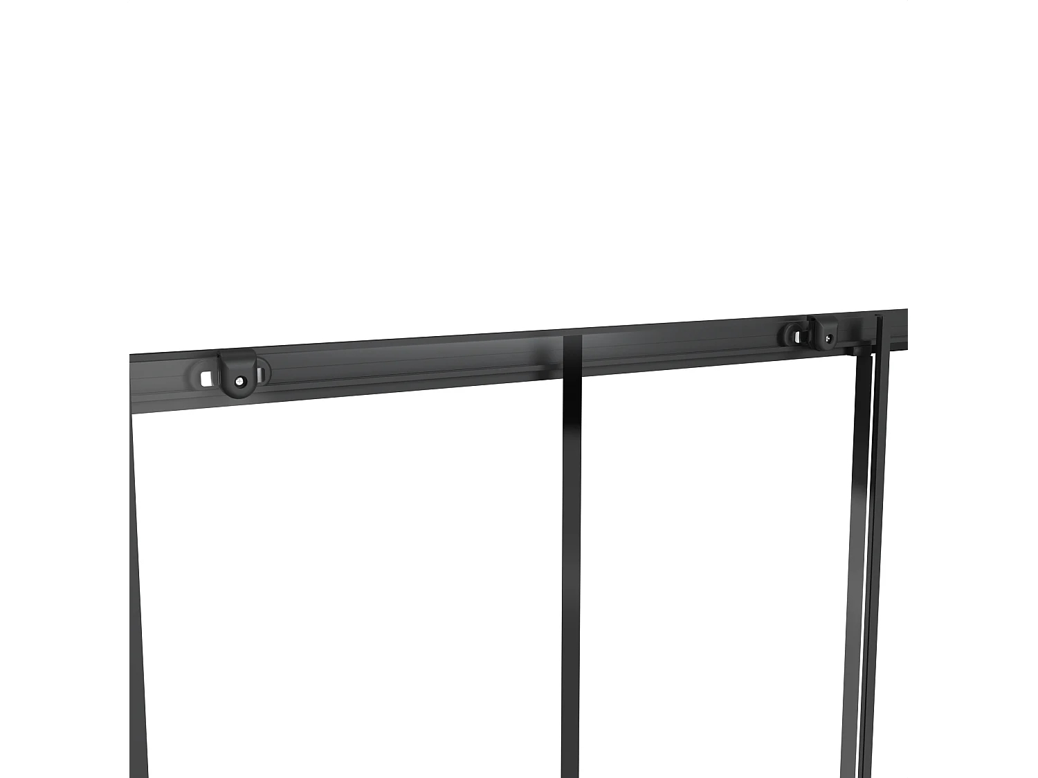 Porte de douche coulissante en métal noir mat style verrière - Verre anti-calcaire - 120 x 195 cm - SONIKRA