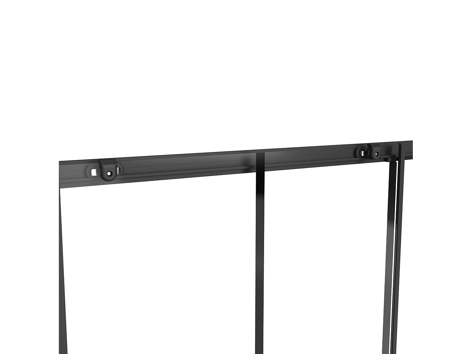 Porta doccia scorrevole in metallo nero opaco stile vetrata - Vetro anticalcare - 120 x 195 cm - SONIKRA