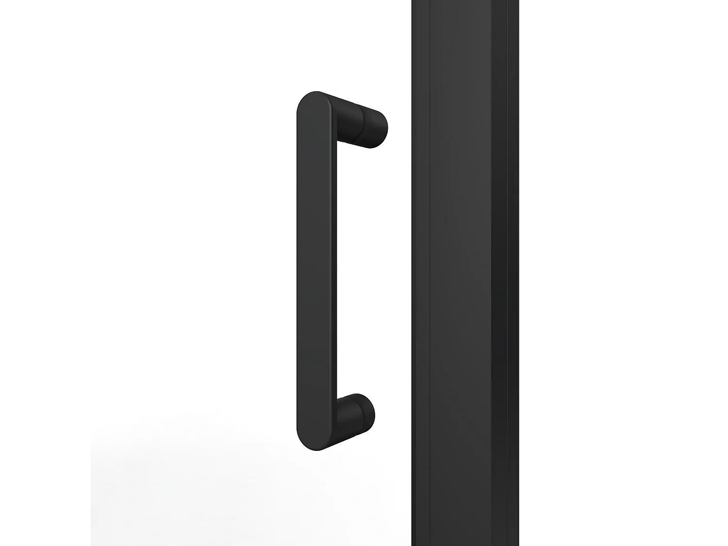 Porta doccia scorrevole in metallo nero opaco stile vetrata - Vetro anticalcare - 120 x 195 cm - SONIKRA