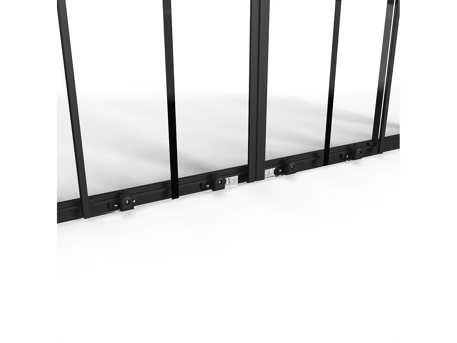 Porta doccia scorrevole doppia in metallo nero opaco - Vetro anticalcare - 140 x 195 cm - BAVIODA