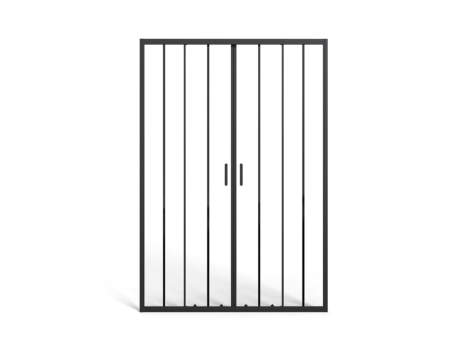 Porta doccia scorrevole doppia in metallo nero opaco - Vetro anticalcare - 140 x 195 cm - BAVIODA