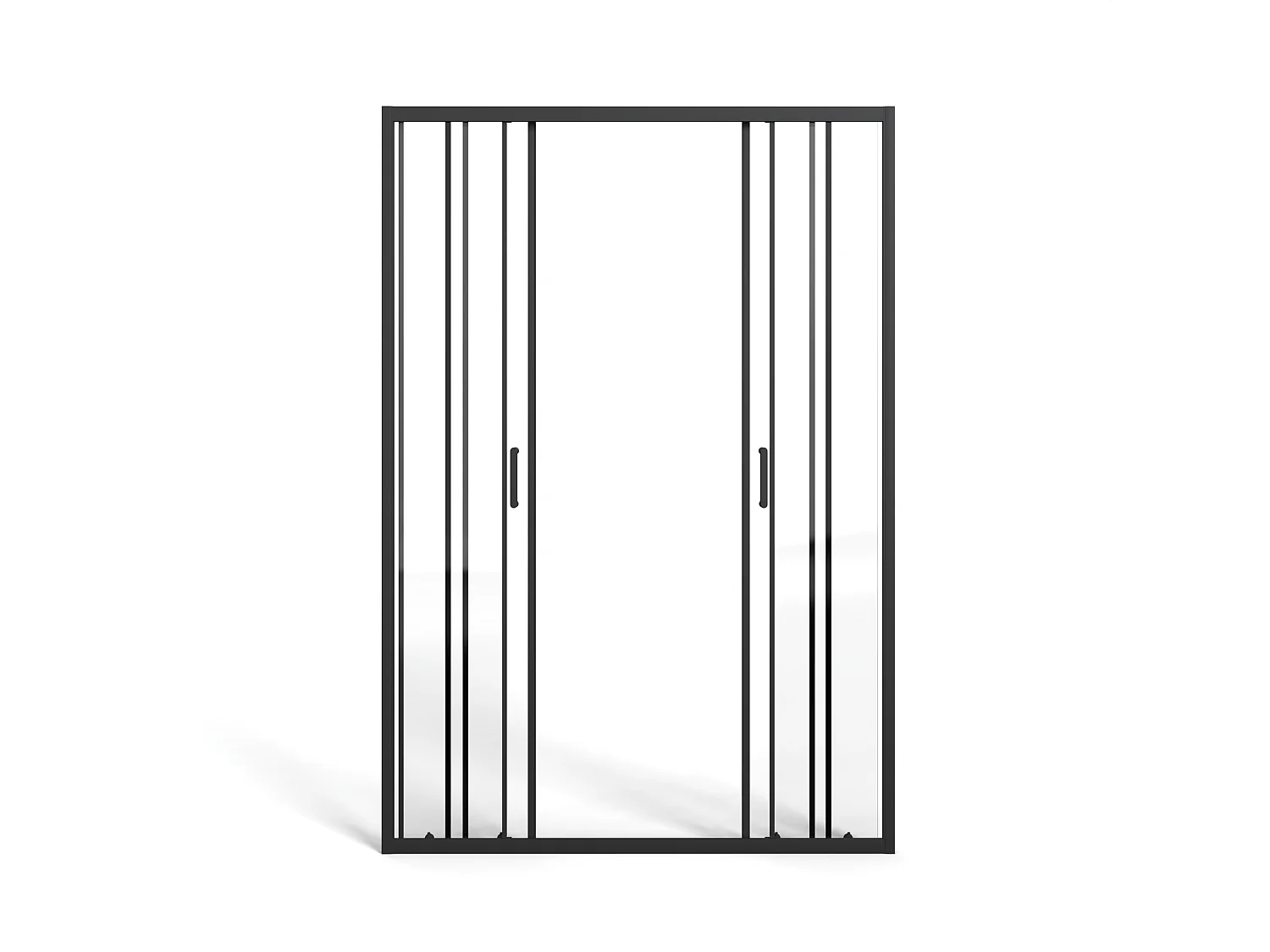 Porta doccia scorrevole doppia in metallo nero opaco - Vetro anticalcare - 140 x 195 cm - BAVIODA