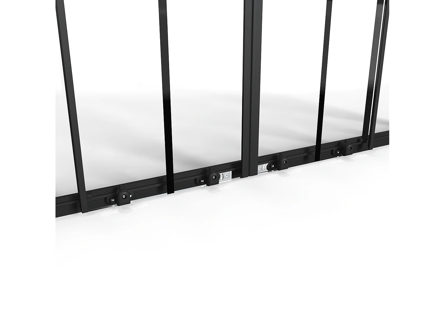 Porta doccia scorrevole doppia in metallo nero opaco - Vetro anticalcare - 140 x 195 cm - BAVIODA