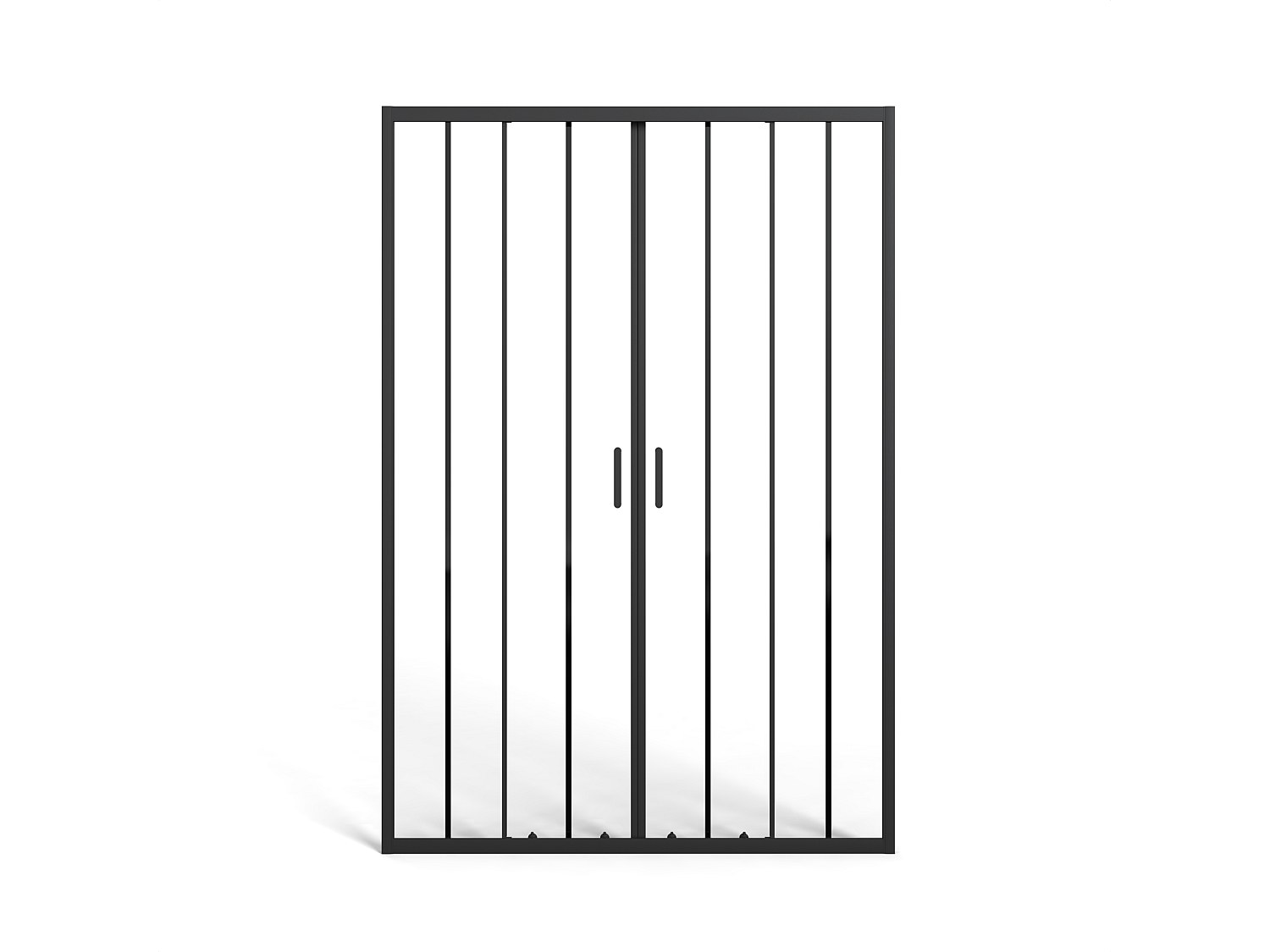 Duschtür Schiebetür doppelt - Metall matt Schwarz - Glas kalkabweisend - 14 günstig online kaufen