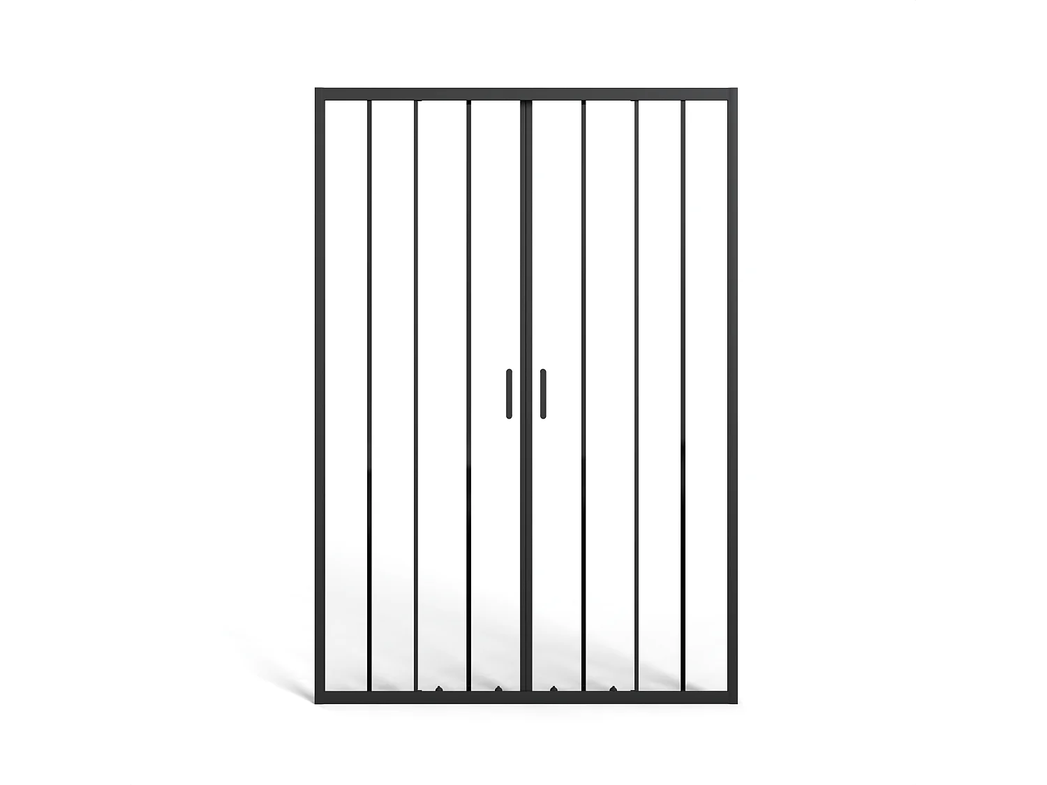 Porta doccia scorrevole doppia in metallo nero opaco - Vetro anticalcare - 140 x 195 cm - BAVIODA