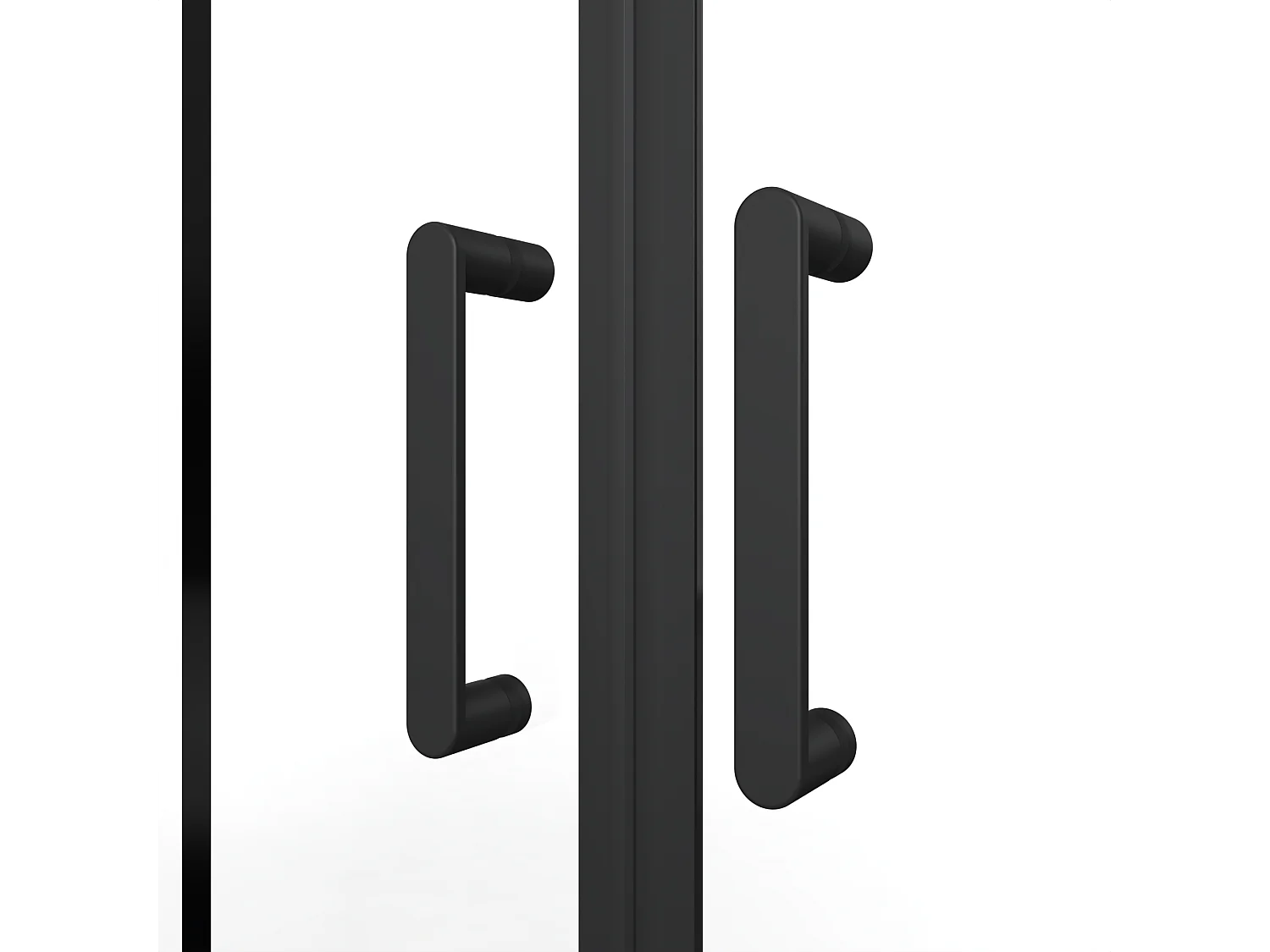 Porta doccia scorrevole doppia in metallo nero opaco - Vetro anticalcare - 140 x 195 cm - BAVIODA