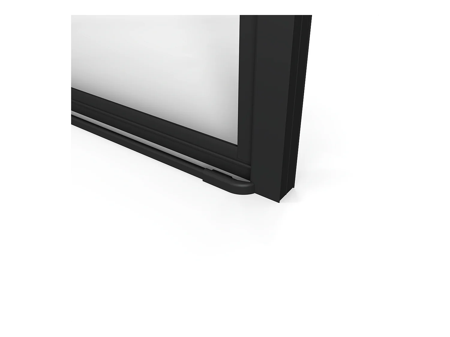 Porte de douche pivotante en métal noir mat au style industriel - Verre anti-calcaire - 80 x 195 cm - FIORENI