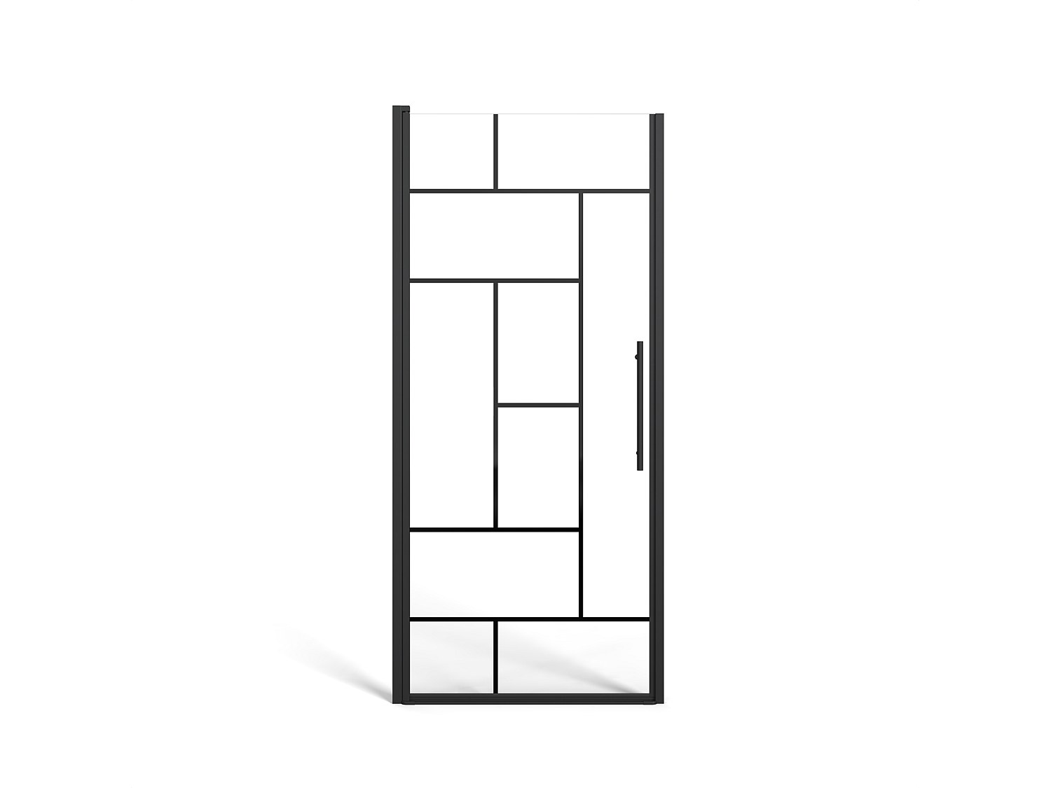 Duschtür Pendel - Metall matt Schwarz - Industrie-Style - Glas antikalk - 8 günstig online kaufen