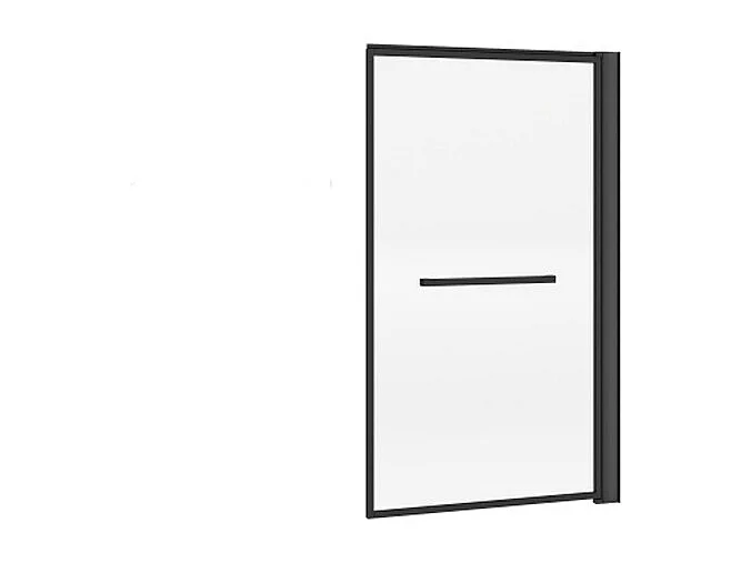 Pare baignoire pivotant et relevable avec porte serviette - Noir mat - 80 x 140 cm - VESLIRA