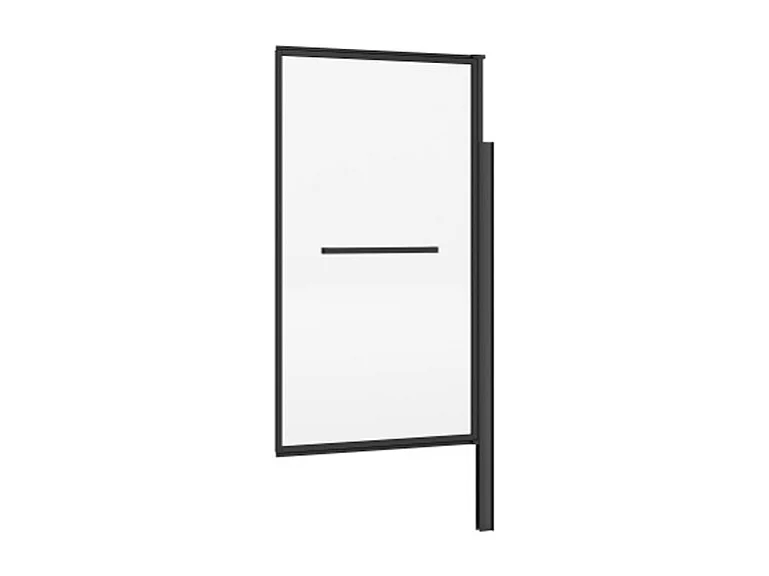 Pare baignoire pivotant et relevable avec porte serviette - Noir mat - 80 x 140 cm - VESLIRA