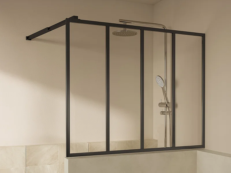 Pare muret au style industriel - Noir mat - 120 x 100 cm - ZONIVRA