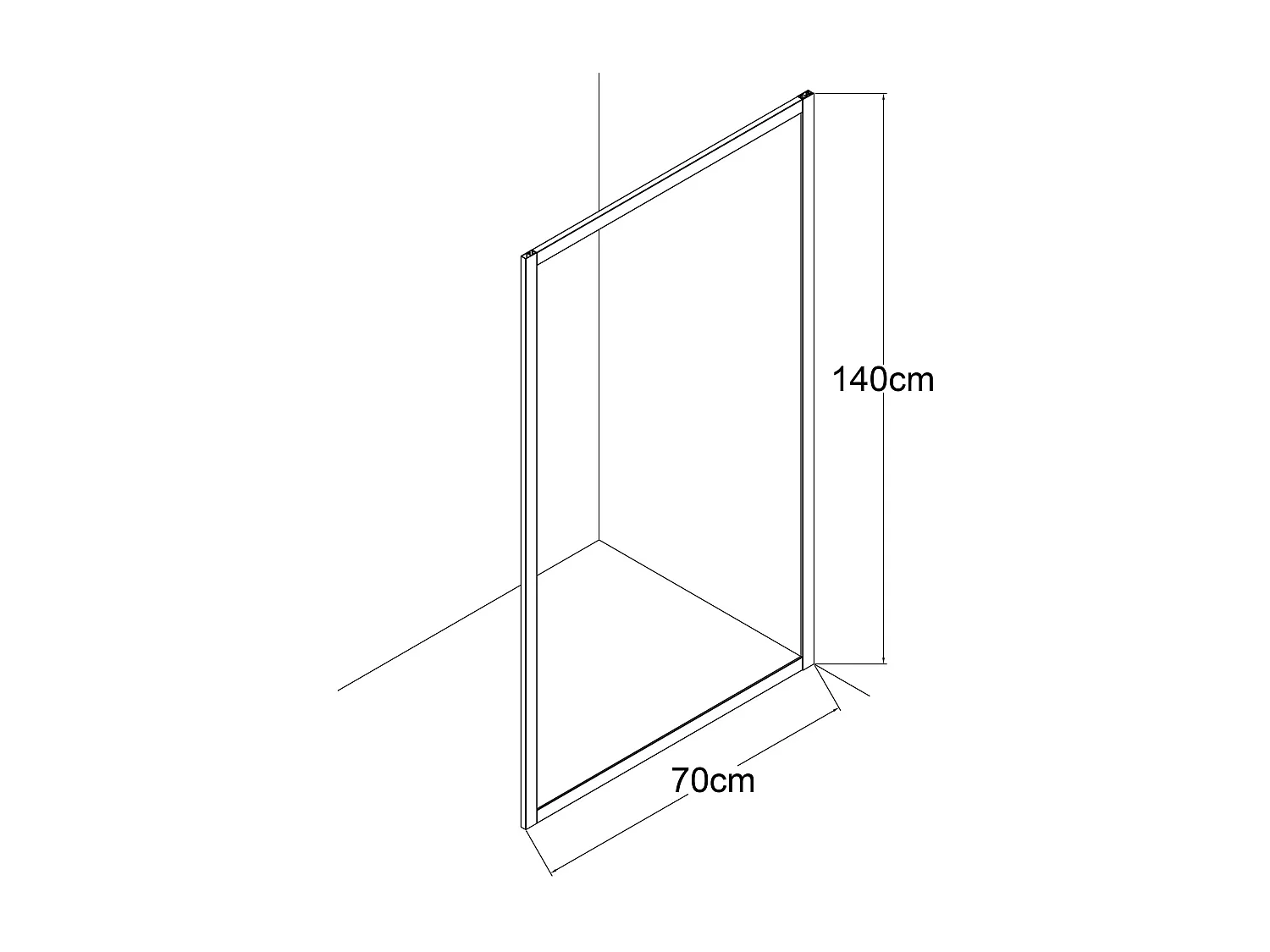 Pare baignoire doré - 70 x 140 cm - Verre trempé - BRADENTON