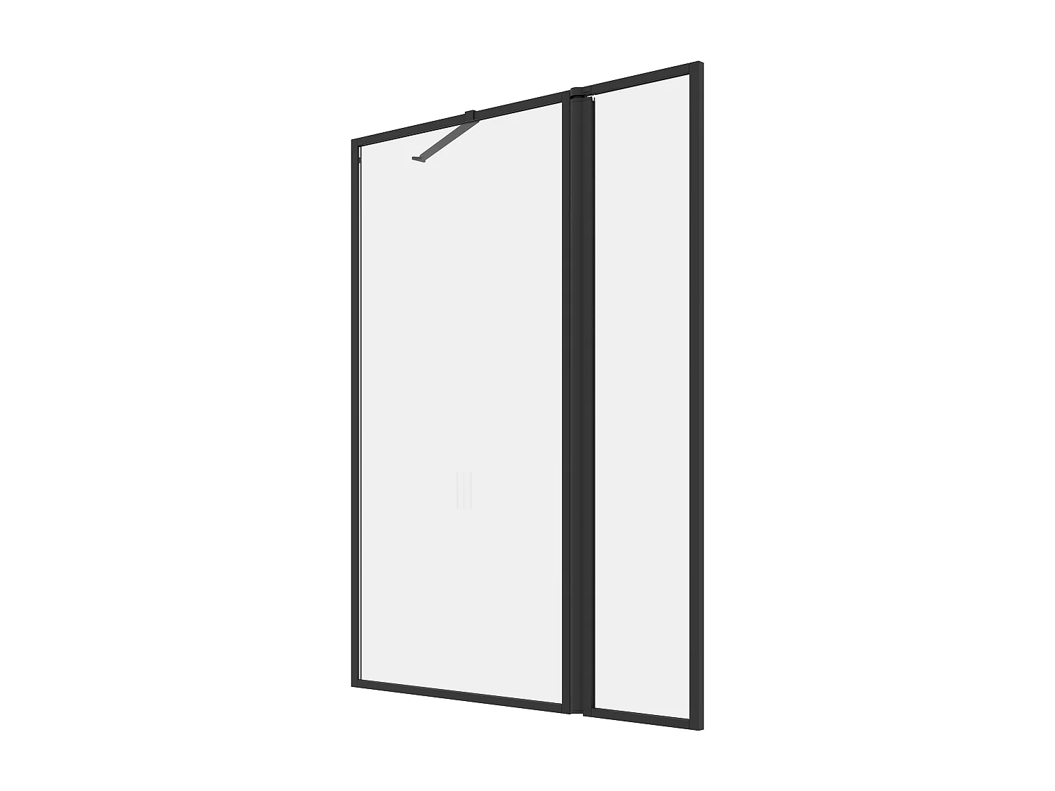 Pare baignoire noir mat style industriel semi-pivotant - 100 x 140 cm - Verre trempé - BRADENTON