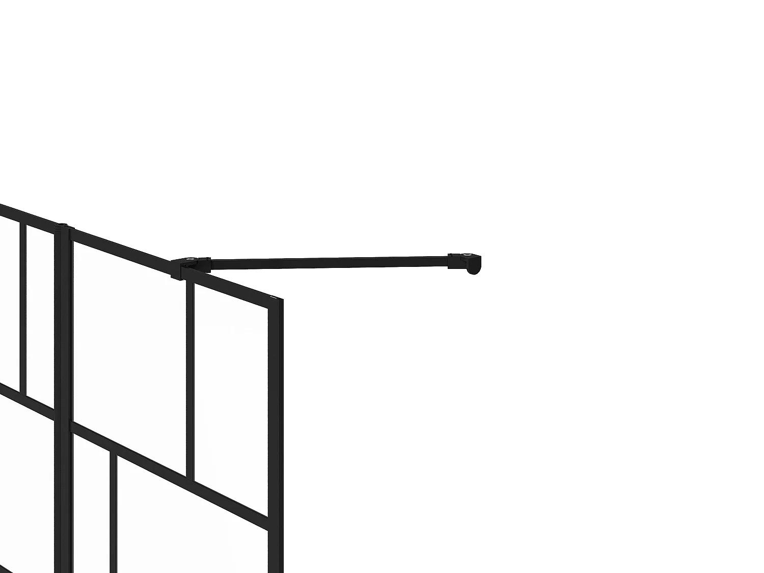 Pare baignoire noir mat au style industriel avec volet pivotant - 120 x 140 cm - OBELINI