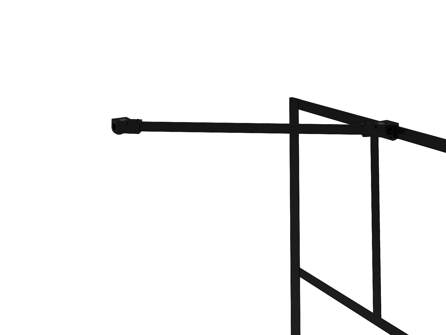 Parete per vasca da bagno con apertura girevole 120 x 140 cm Nero opaco Stile industriale - OBELINI