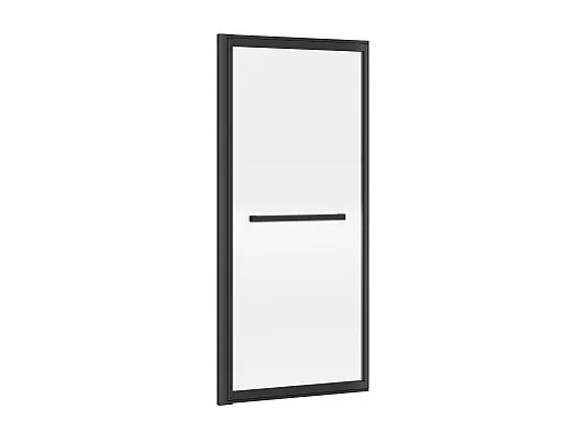 Pare baignoire coulissant noir mat avec porte serviette - 100x140 cm - WAIMEA