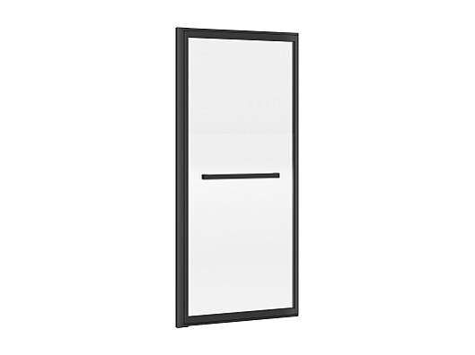 Badewannenaufsatz Schiebetür schwarz matt + Handtuchhalter - 100 x 140 cm - günstig online kaufen