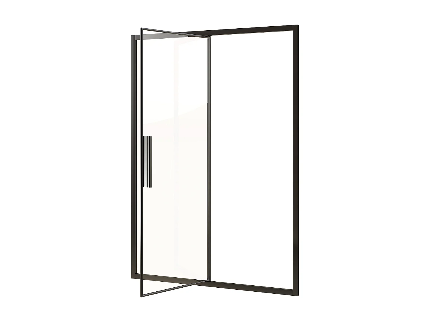 Porte de douche pivotante noir mat style industriel - 140 x 195 cm - TORONI