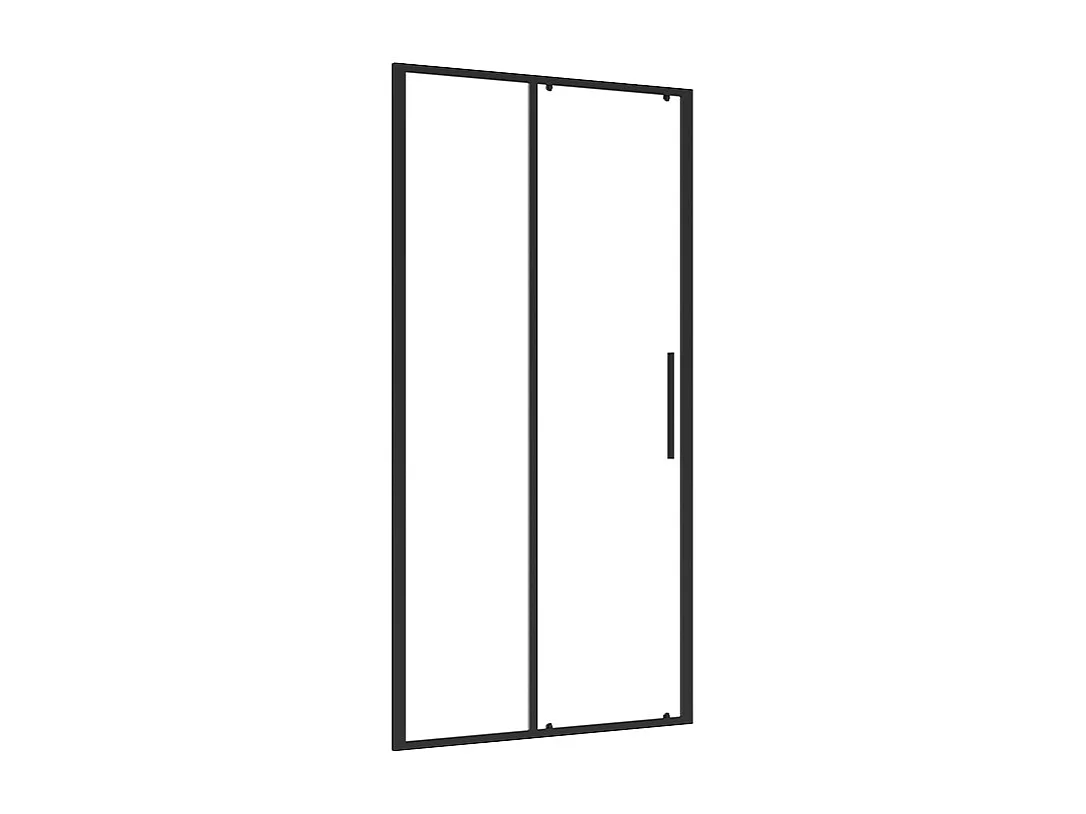 Porte de douche coulissante noir mat style industriel - 100 x 195 cm - TORONI